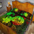 Tahiti Quilt Bed Set Plumeria Flowers Vintage Style Reggae Colors