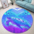 Hawaii Round Rug Turtle Underwater Sea Polynesian Style