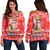 Hawaii Off Shoulder Sweatshirt Mele Kalikimaka Merry Christmas Tree Pineapple Tropical