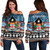 Fiji Off Shoulder Sweatshirt Born Fijian Masi Traditional Pattern Pacific Tribal Art