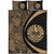 French Polynesia Quilt Bed Set Lauhala Gold Circle Style