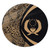 Pohnpei State Round Rug Lauhala Gold Circle Style