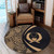Pohnpei State Round Rug Lauhala Gold Circle Style
