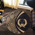 Pohnpei State Round Rug Lauhala Gold Circle Style