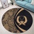 Pohnpei State Round Rug Lauhala Gold Circle Style