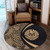 French Polynesia Round Rug Lauhala Gold Circle Style