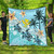 Hawaii Premium Quilt Kanaka Maoli Turte Blue Hibiscus