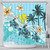 Hawaii Shower Curtain Kanaka Maoli Turte Blue Hibiscus