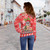 American Samoa Off Shoulder Sweatshirt Manuia Le Kerisimasi Tropical Xmas Patterns