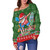 Guam Off Shoulder Sweatshirt Felis Pusgua Tropical Xmas Patterns
