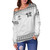 Fiji Off Shoulder Sweatshirt Rugby Ball Tapa Patterns