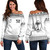 Fiji Off Shoulder Sweatshirt Rugby Ball Tapa Patterns
