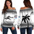 Fiji Off Shoulder Sweatshirt Vintage Flying Fijians RugbyTribal Pattern 2023