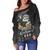 New Zealand Off Shoulder Sweatshirt Hari Kirihimete Rugby Santa Style