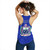 Samoa Women Tank Floral Ulafala Lei Style Blue