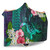Hawaii Hooded Blanket Sea Turtle Abstract Background With Tropical Flowers Hibiscus And Plumeria