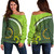 Cook Islands Off Shoulder Sweatshirt Turtle Tattoo Tribal