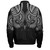 Hawaii Custom Personalised Bomber Jacket Black Polynesian Tribal Tatau Design