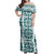 Hawaii  Woman Off Shoulder Long Dress Flower Pacific Island