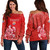 Tahiti Off Shoulder Sweatshirt Tahitian Tribal Tattoos Style