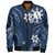 Philippines Filipinos Bomber Jacket Philippines White Hibiscus Flowers Tribal Pattern