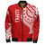 Tahiti Custom Personalised Bomber Jacket Tatau White Patterns With Coat Of Arms