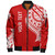 Tahiti Custom Personalised Bomber Jacket Tatau White Patterns With Coat Of Arms