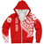 Tahiti Custom Personalised Sherpa Hoodie Tatau White Patterns With Coat Of Arms