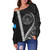 Palau Off Shoulder Sweatshirt Tribal Micronesian Coat Of Arms