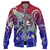Hawaii Custom Personalised Baseball Jacket Kanaka Maoli Manta Ray With Turtle Plumeria Mixed Polynesian Style