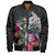 Hawaii Bomber Jacket  Hawaiian Girl And Warrior With Tropical Flowers