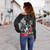 Hawaii Off Shoulder Sweatshirt Hawaiian Girl And Warrior With Tropical Flowers