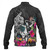 Hawaii Baseball Jacket Hawaiian Girl And Warrior With Tropical Flowers
