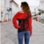 New Zealand Off Shoulder Sweatshirt Maori Pattern Aotearoa Silver Fern Tattoo