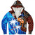 Fiji And Australia Sherpa Hoodie Fijian Flag Tapa Patterns With Aboriginal Kangaroo