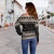 Fiji Off Shoulder Sweatshirt Fijian Masi Pattern Palm Style