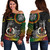 Vanuatu Off Shoulder Sweatshirt Custom Seal With Mutis En Atan Patterns