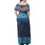 Fiji Woman Off Shoulder Long Dress Bula Fiji Masi Palm Tree Design