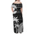 Fiji Woman Off Shoulder Long Dress Fijian Masi Palm Curve Style