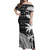 Fiji Woman Off Shoulder Long Dress Fijian Masi Palm Curve Style