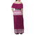 Fiji Woman Off Shoulder Long Dress Traditional Fijian Masi Pink Color