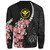 Hawaii Sweatshirt Shaka Hand Tropical Flowers Polynesian Designs