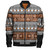 Fiji Bomber Jacket Fijian Tapa Pattens Brown Color Vintage Design