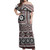 Fiji Woman Off Shoulder Long Dress Bula Fijian Masi Tapa Vintage Style
