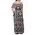 Fiji Woman Off Shoulder Long Dress Bula Fijian Masi Tapa Vintage Style
