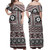 Fiji Woman Off Shoulder Long Dress Bula Fijian Masi Tapa Vintage Style