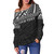 American Samoa Off Shoulder Sweatshirt Custom Polynesian Black Version