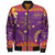 Fiji Bomber Jacket Fiji Tapa Tropical Plumeria Flowers Bouquet