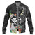 Hawaii Baseball Jacket Custom Polynesian Curve Pattern Design With Tropical Floral Collection