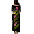 Chuuk State Combo Puletasi And Shirt Plumeria Tribal